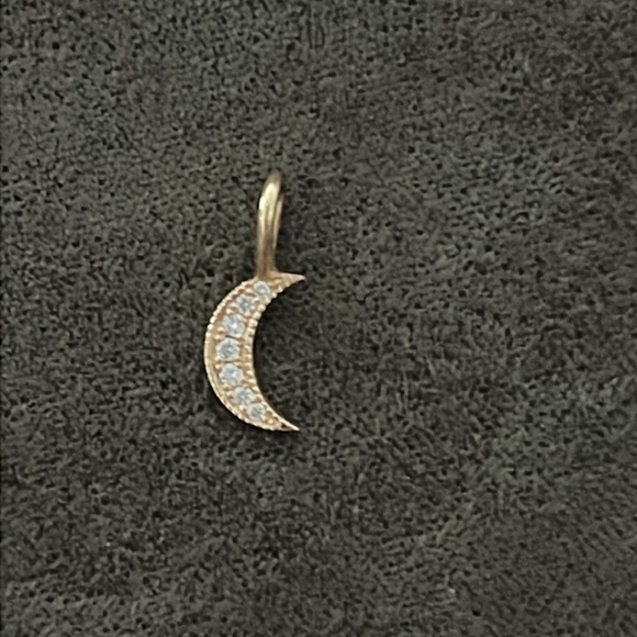 Zoe Chicco Jewelry - Zoe chicco 14k yellow gold midi bitty diamond moon charm pendant